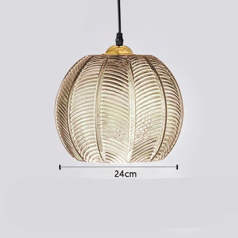 Suspension moderne en verre florale marron 24cm Mon Luminaire™