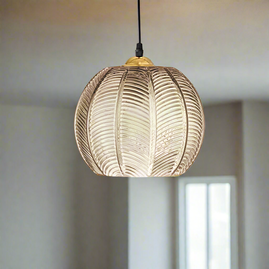 Suspension moderne en verre florale marron Mon Luminaire™