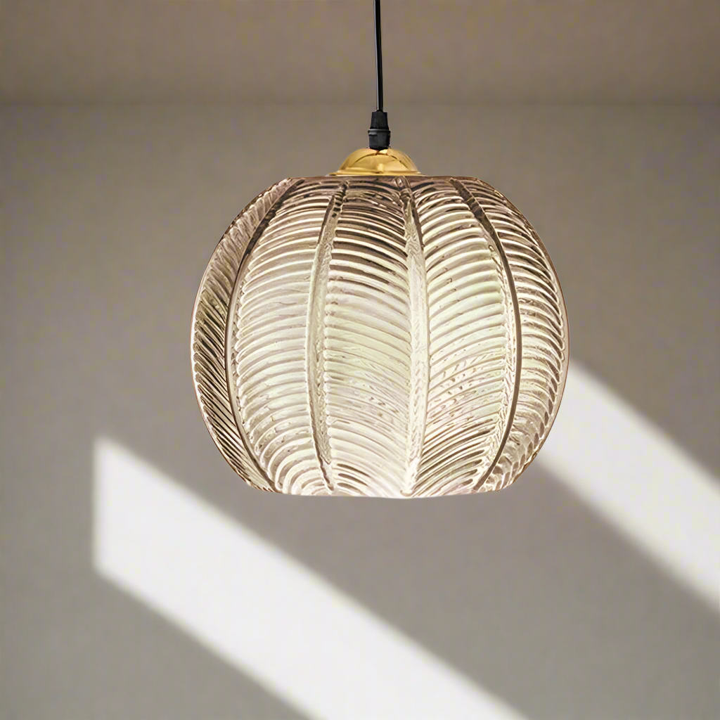 Suspension moderne en verre florale marron Mon Luminaire™