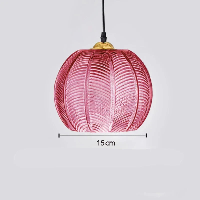 Suspension moderne en verre florale rose 15cm Mon Luminaire™