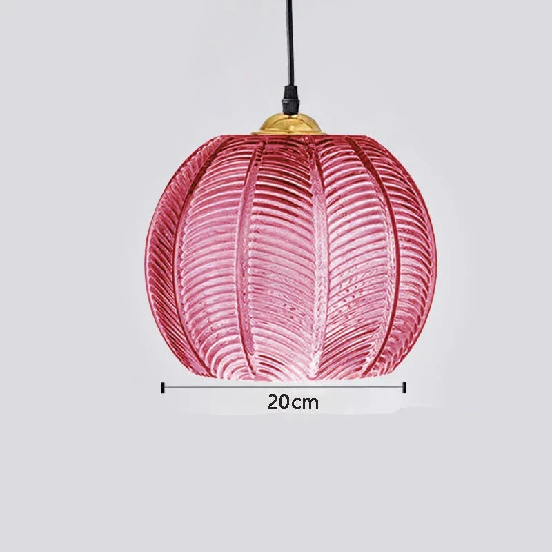 Suspension moderne en verre florale rose 20cm Mon Luminaire™