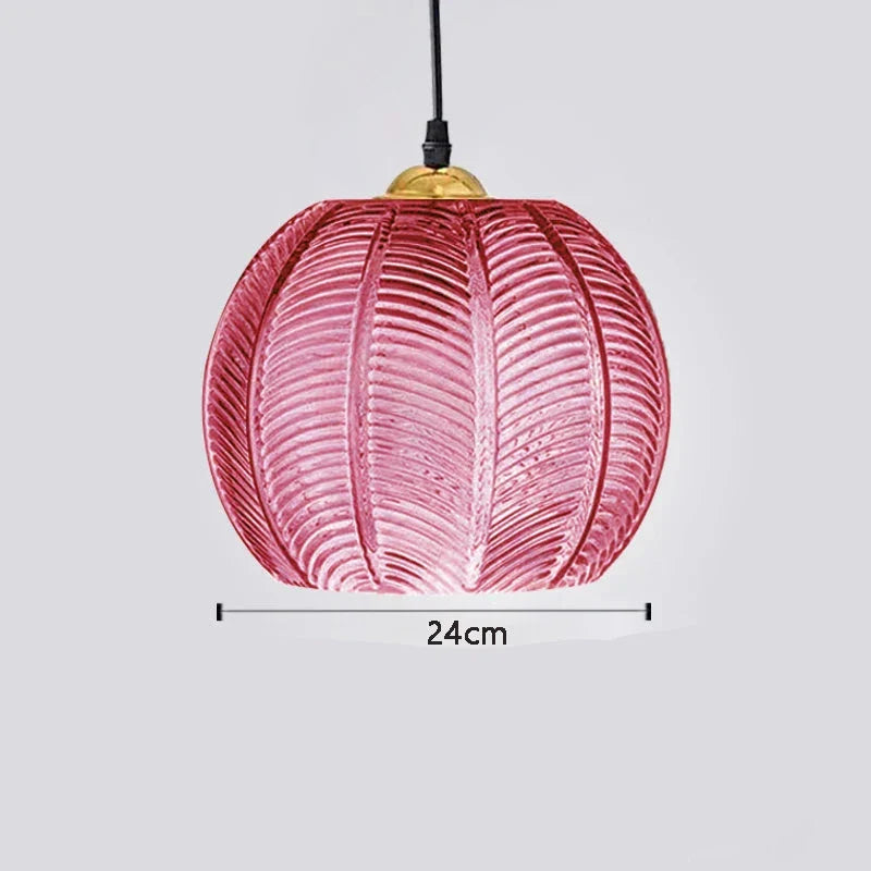 Suspension moderne en verre florale rose 24cm Mon Luminaire™