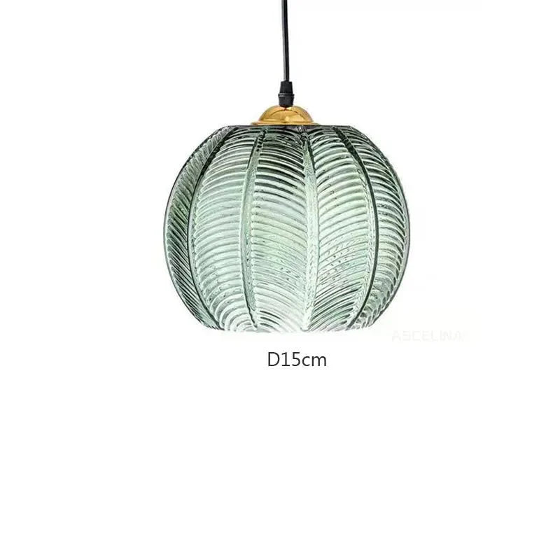 Suspension moderne en verre florale verte 15CM / Sans ampoule Mon Luminaire™