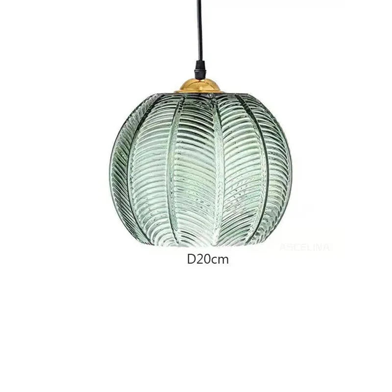 Suspension moderne en verre florale verte 20CM / Sans ampoule Mon Luminaire™