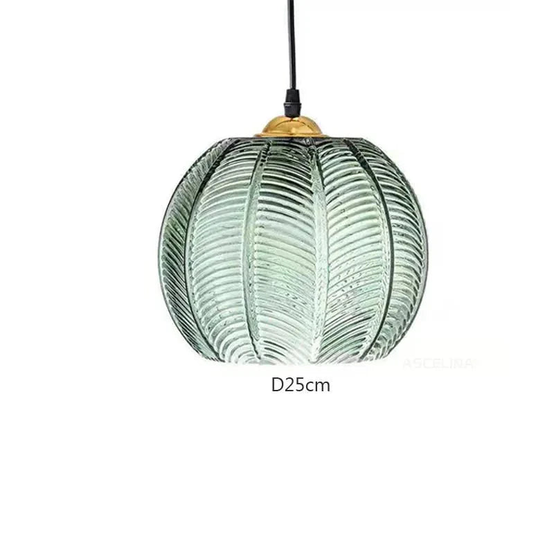 Suspension moderne en verre florale verte 24CM / Sans ampoule Mon Luminaire™