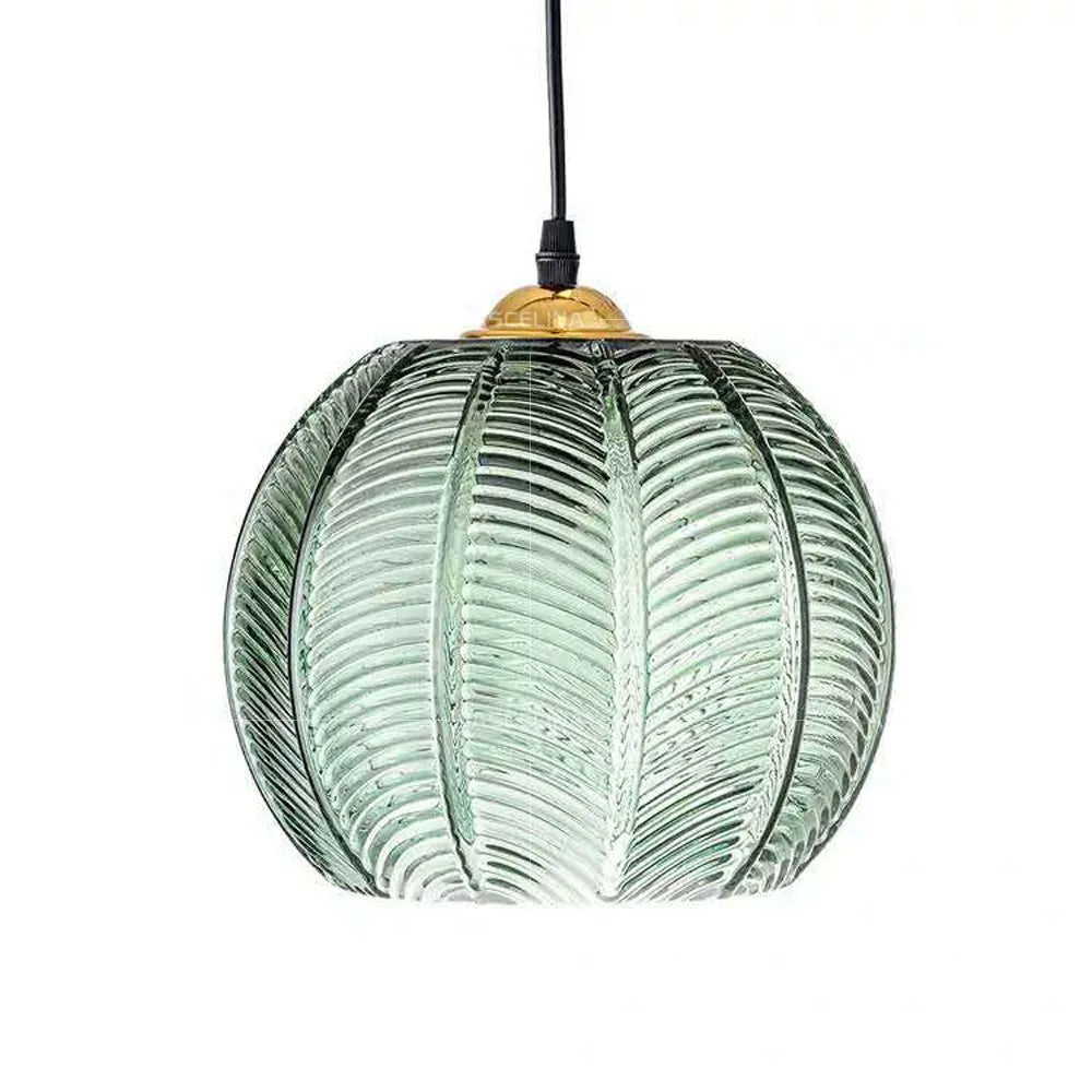 Suspension moderne en verre florale verte Mon Luminaire™