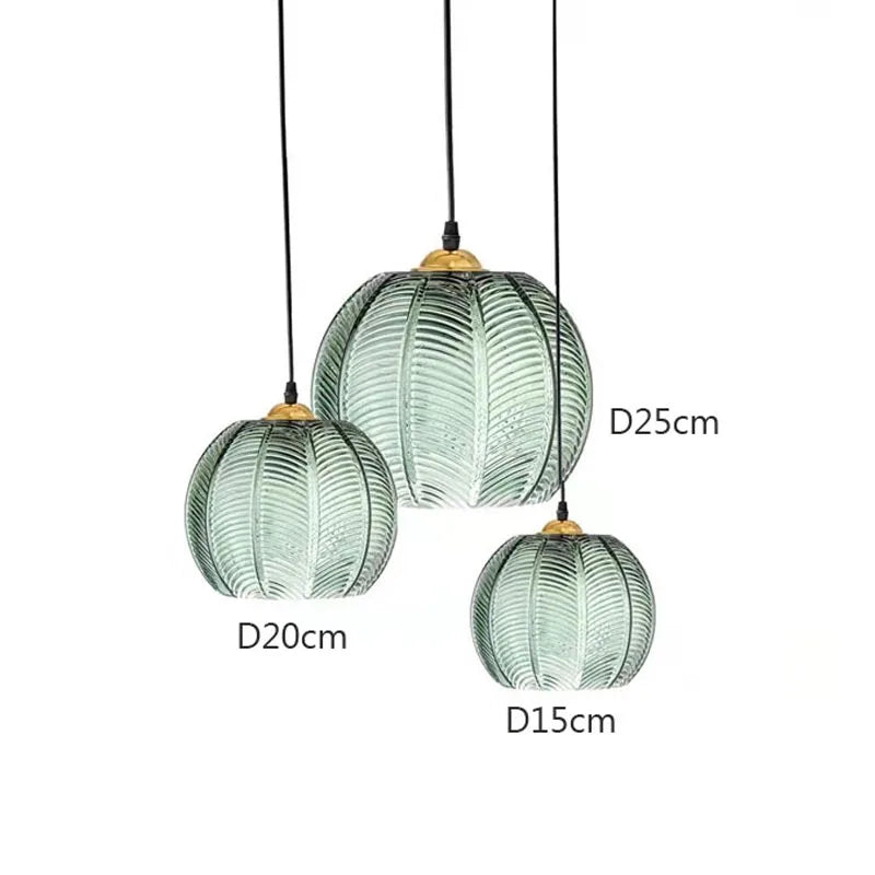 Suspension moderne en verre florale verte Mon Luminaire™
