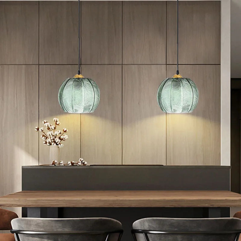 Suspension moderne en verre florale verte Mon Luminaire™