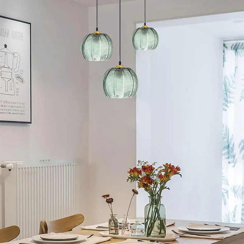 Suspension moderne en verre florale verte Mon Luminaire™