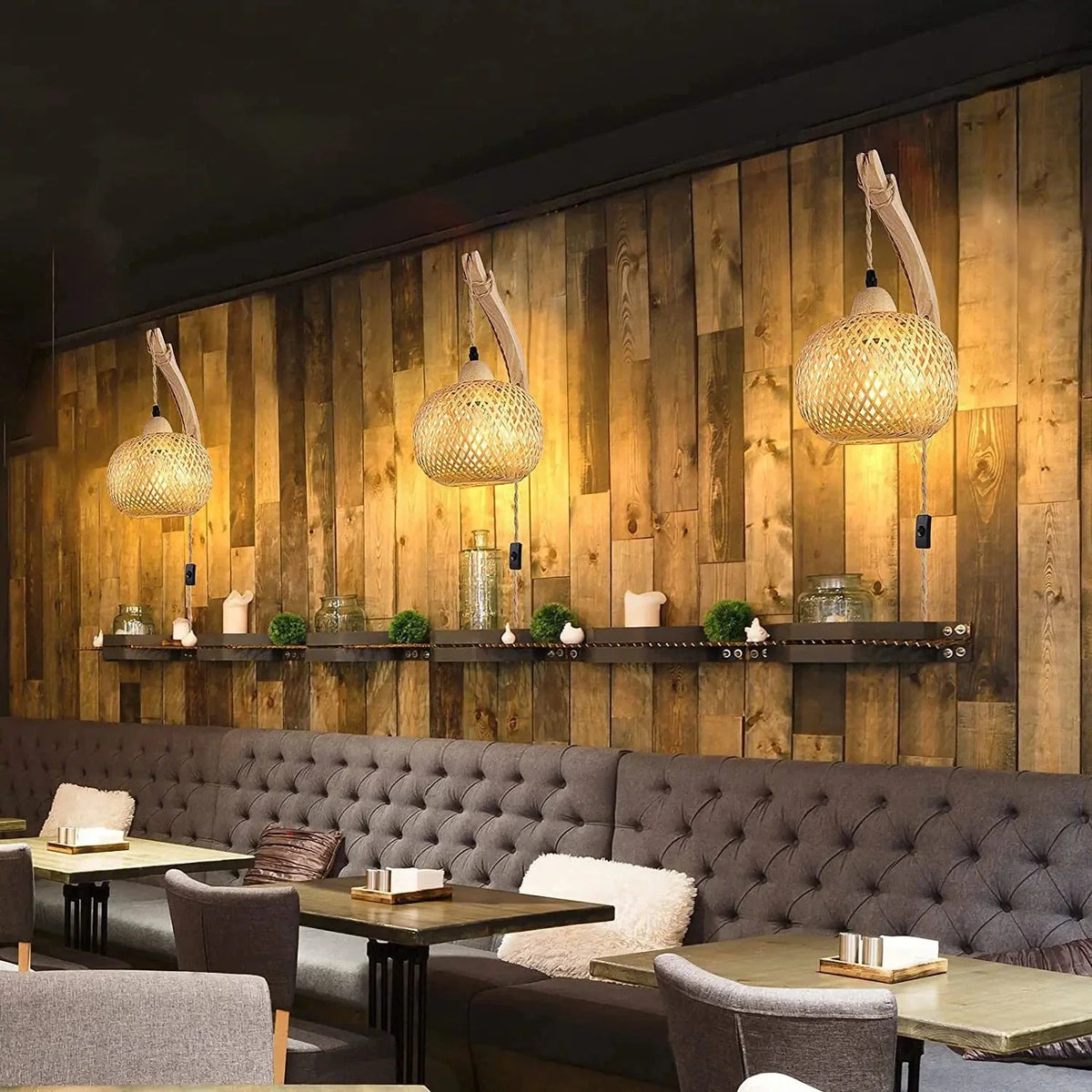 Suspension moderne et traditionnelle en osier Mon Luminaire™