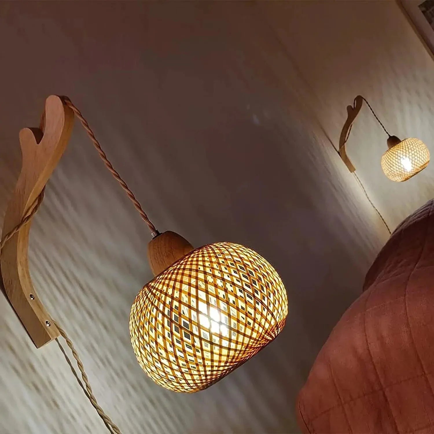Suspension moderne et traditionnelle en osier Mon Luminaire™