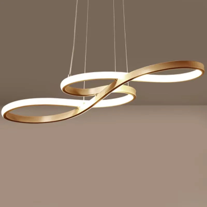 Suspension moderne infini pour salle à manger Doré (92CM) Maison de la Lumière