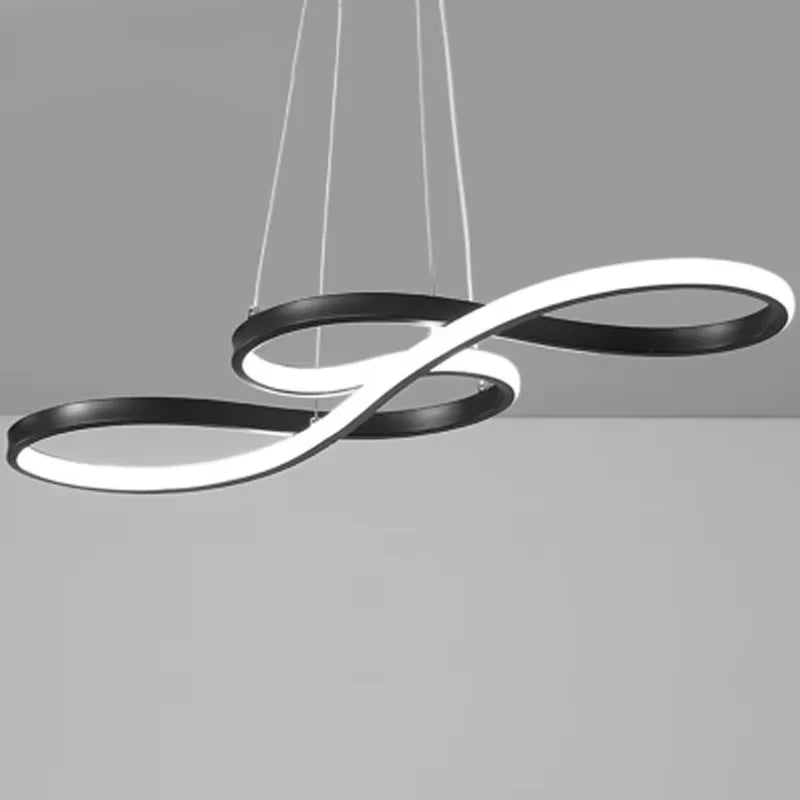 Suspension moderne infini pour salle à manger Noir (92CM) Maison de la Lumière