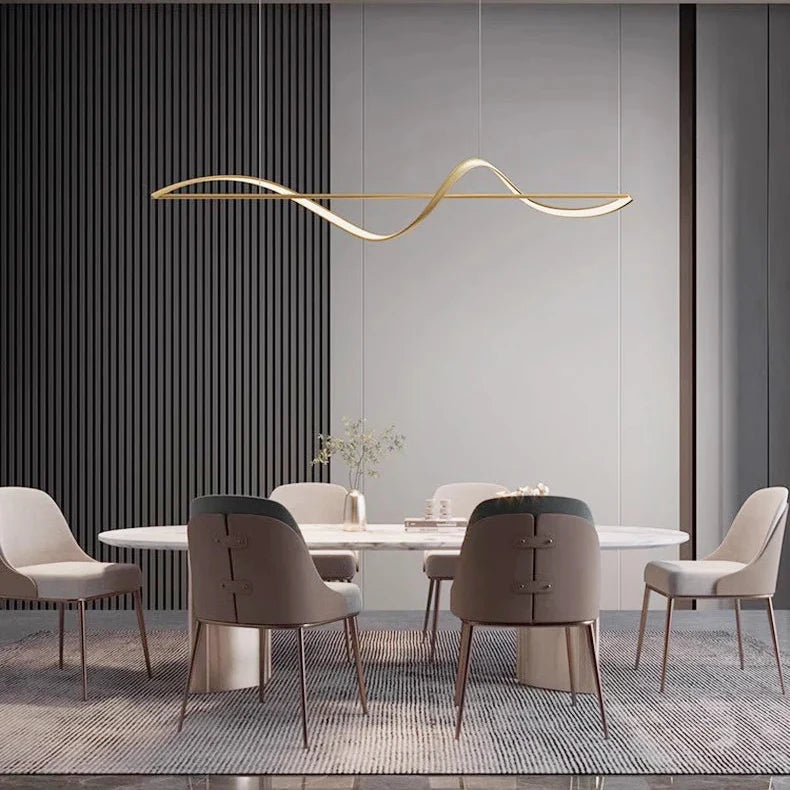 Suspension moderne LED design spirale dorée Mon Luminaire™