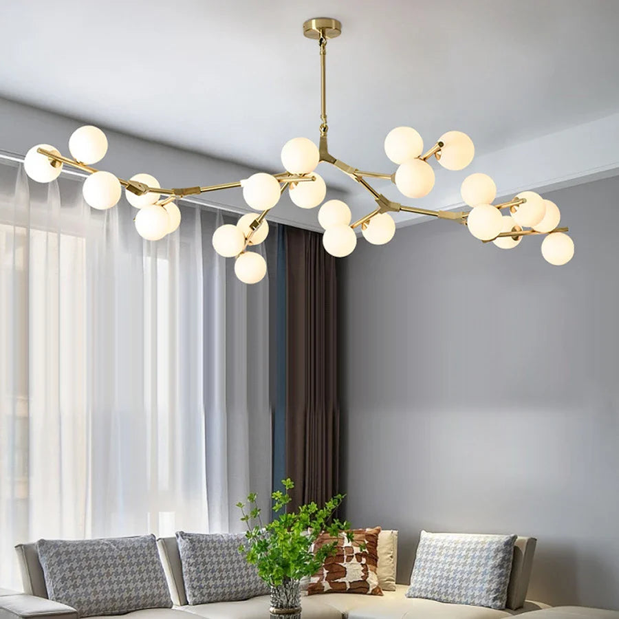 Suspension moderne nordique LED salon dorée 24 ampoules 15CM / Blanc chaud (3000K) Mon Luminaire™