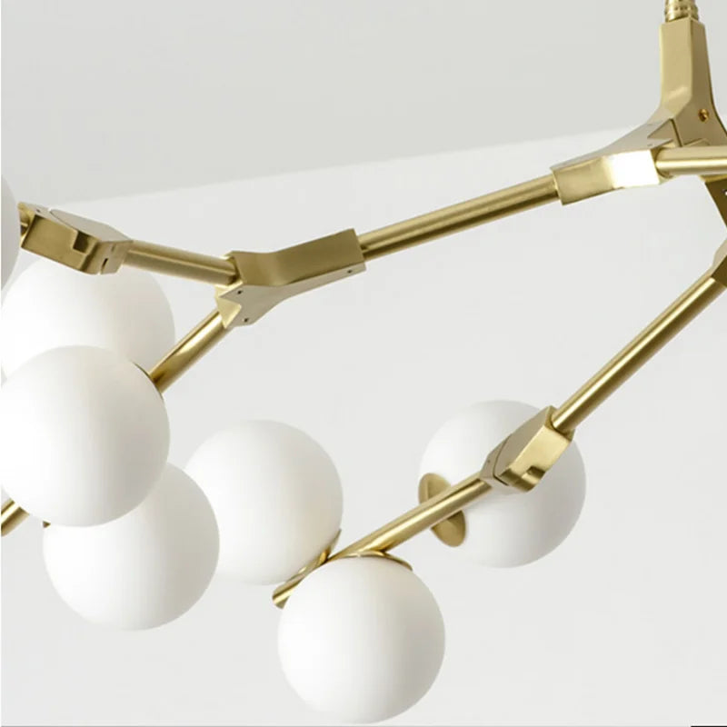 Suspension moderne nordique LED salon dorée 24 ampoules Mon Luminaire™