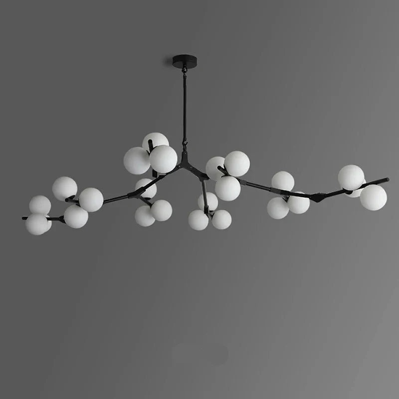 Suspension moderne nordique LED salon noire 24 ampoules Mon Luminaire™