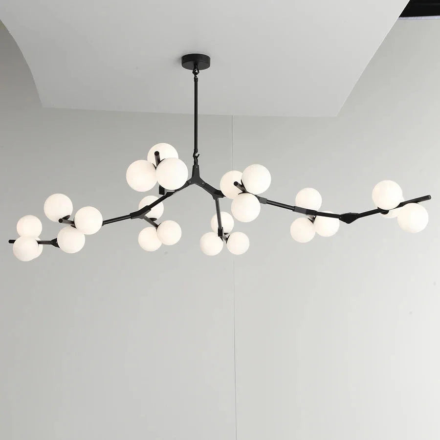 Suspension moderne nordique LED salon noire 24 ampoules Mon Luminaire™