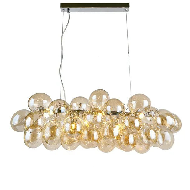 Suspension moderne salon et chambre 8 ampoules Champagne / Blanc froid (6000K) Mon Luminaire™