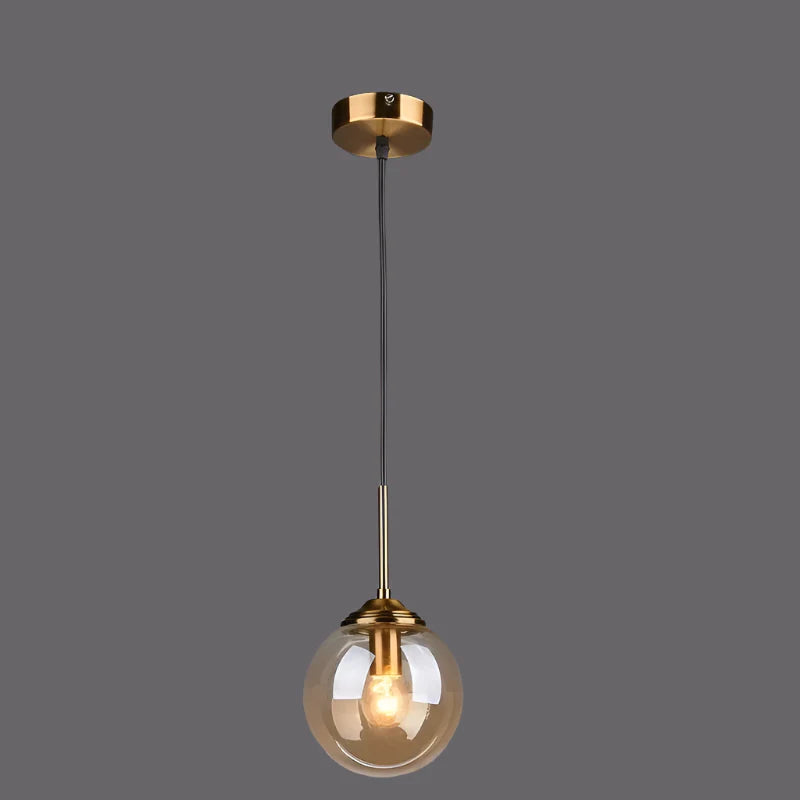 Suspension nordique en forme de boule de verre style vintage Ambre / 15cm Mon Luminaire™