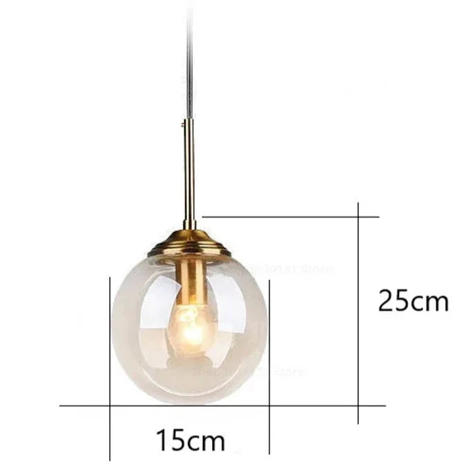 Suspension nordique en forme de boule de verre style vintage Mon Luminaire™