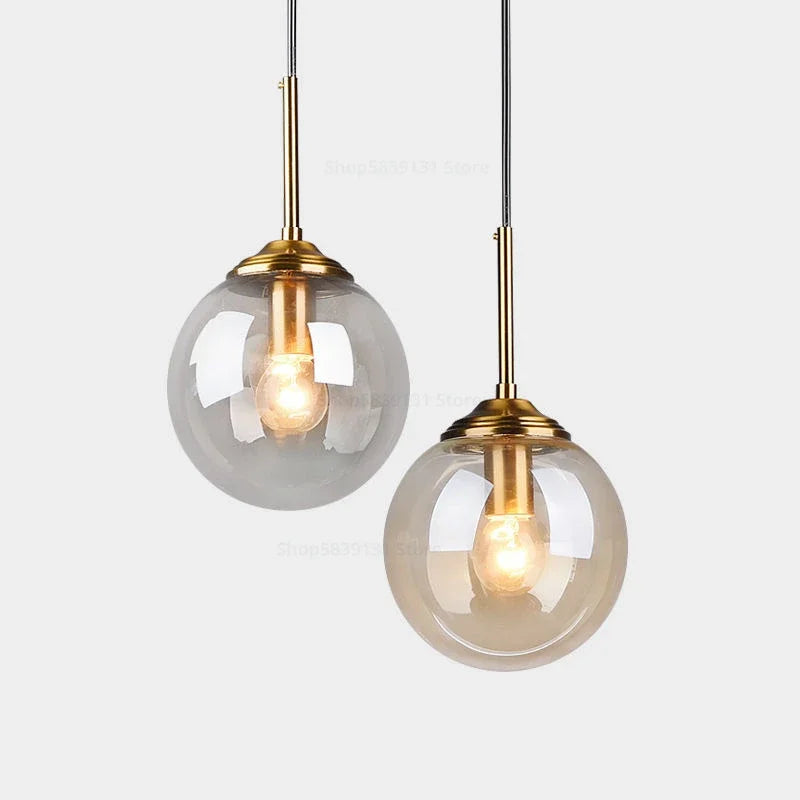 Suspension nordique en forme de boule de verre style vintage Mon Luminaire™