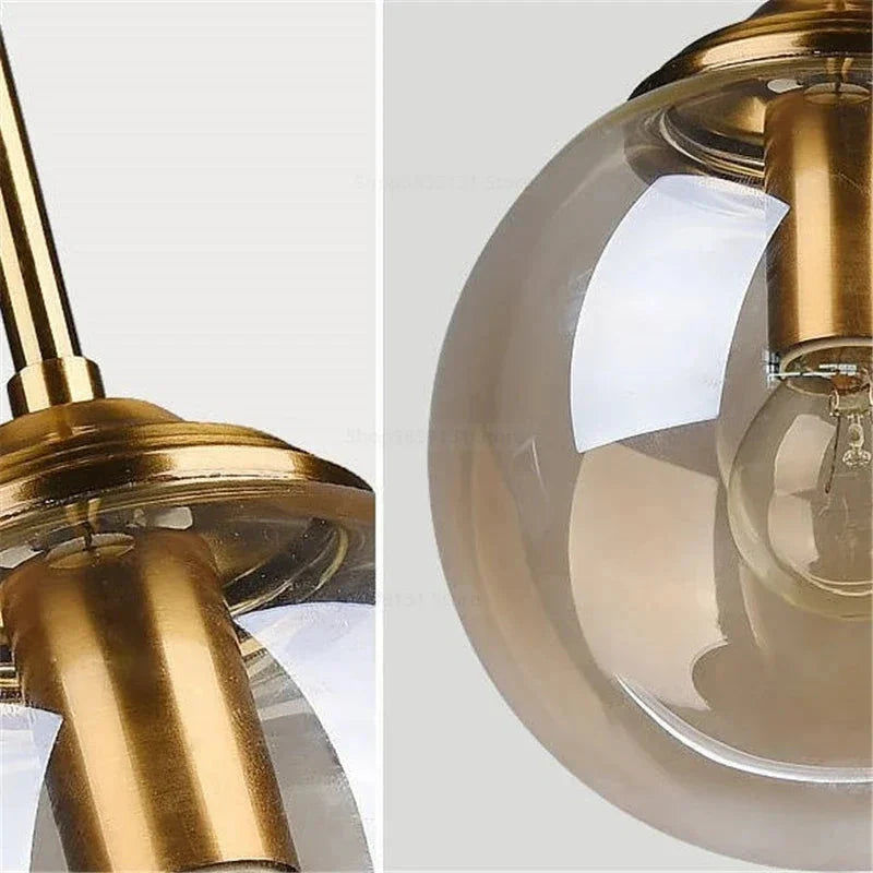Suspension nordique en forme de boule de verre style vintage Mon Luminaire™