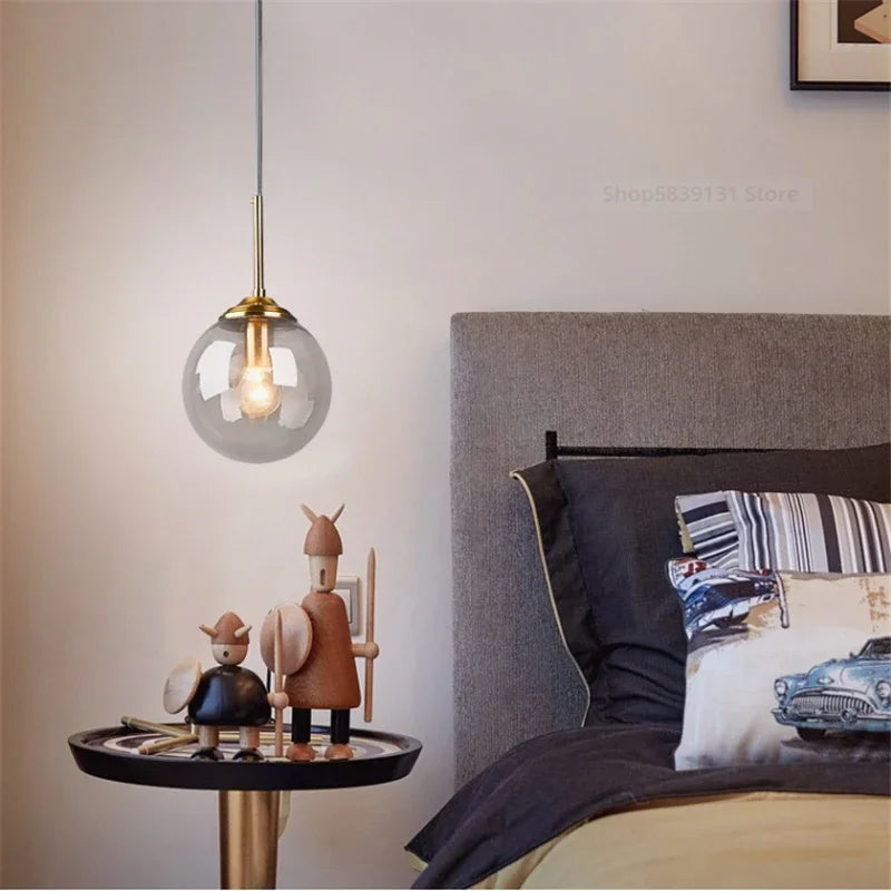 Suspension nordique en forme de boule de verre style vintage Mon Luminaire™