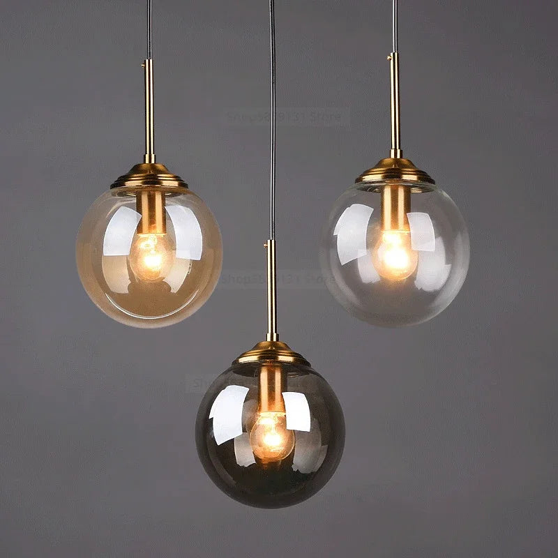 Suspension nordique en forme de boule de verre style vintage Mon Luminaire™