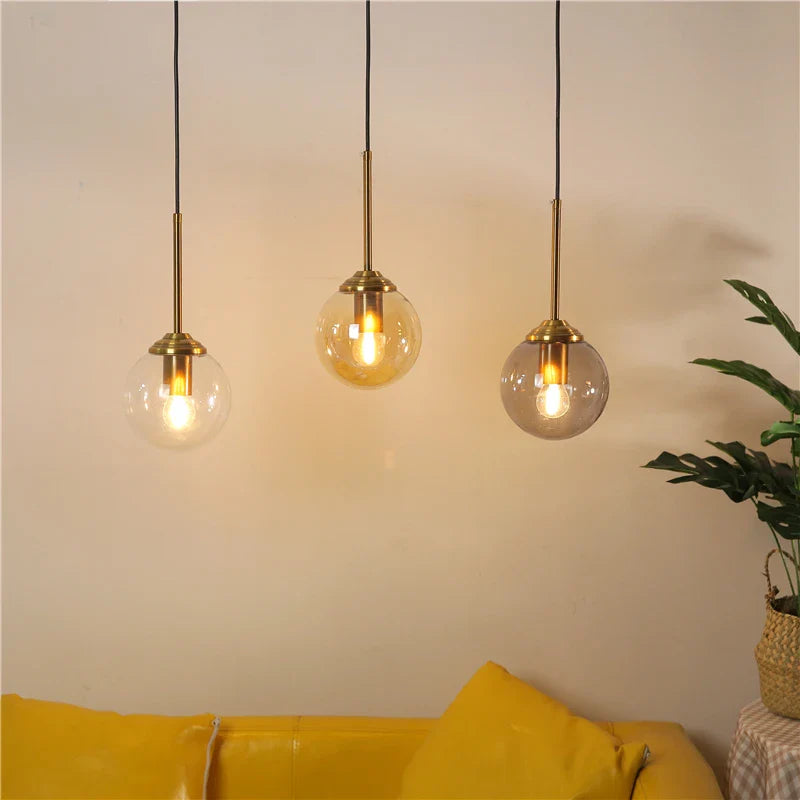 Suspension nordique en forme de boule de verre style vintage Mon Luminaire™
