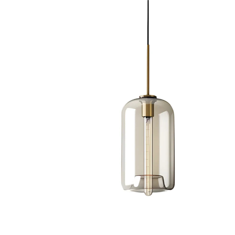Suspension nordique verre teinté LED Allongé (18cm) / Sans ampoule Maison de la Lumière