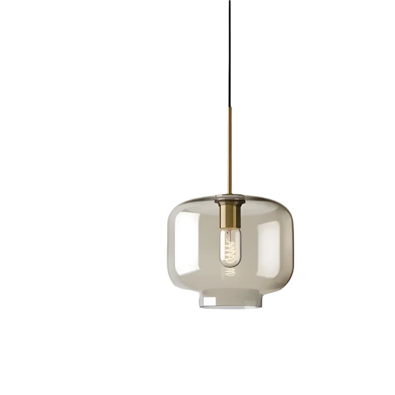 Suspension nordique verre teinté LED Carré (25cm) / Sans ampoule Maison de la Lumière