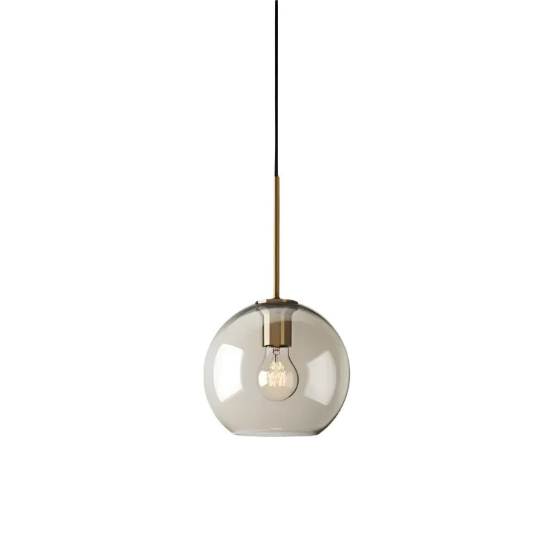 Suspension nordique verre teinté LED Rond (20cm) / Sans ampoule Maison de la Lumière