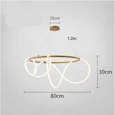 Suspension style nordique LED pour salle à manger cercle 80 cm / Blanc froid (6000K) Mon Luminaire™