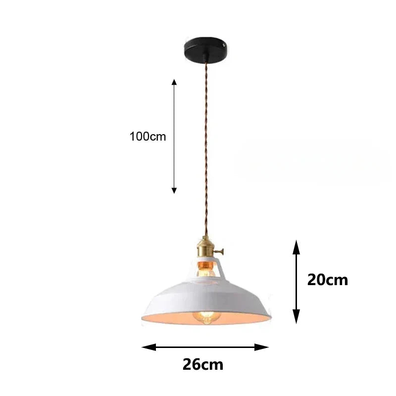 Suspension style rétro industrielle colorée Blanc / Blanc froid (6000K) Mon Luminaire™