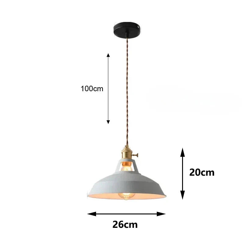 Suspension style rétro industrielle colorée Gris / Blanc froid (6000K) Mon Luminaire™