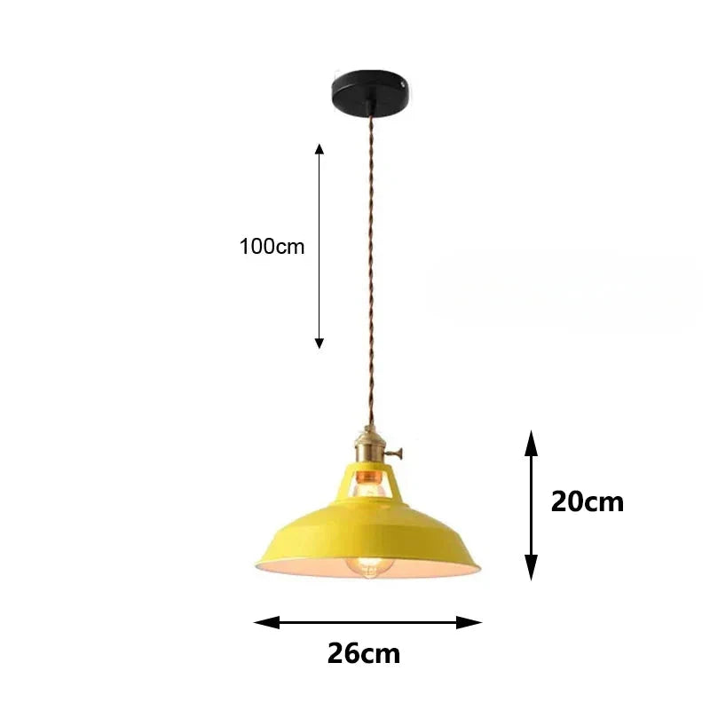 Suspension style rétro industrielle colorée Jaune / Blanc chaud (3000K) Mon Luminaire™