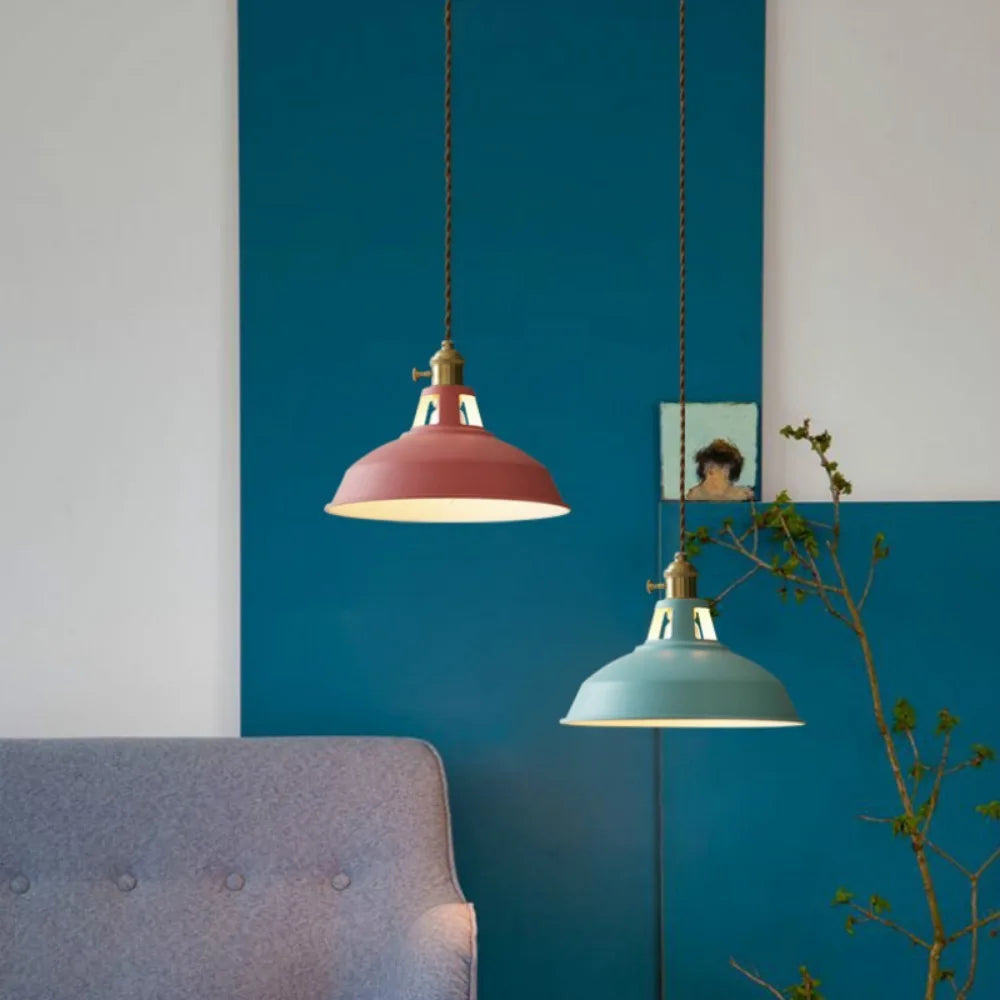 Suspension style rétro industrielle colorée Mon Luminaire™