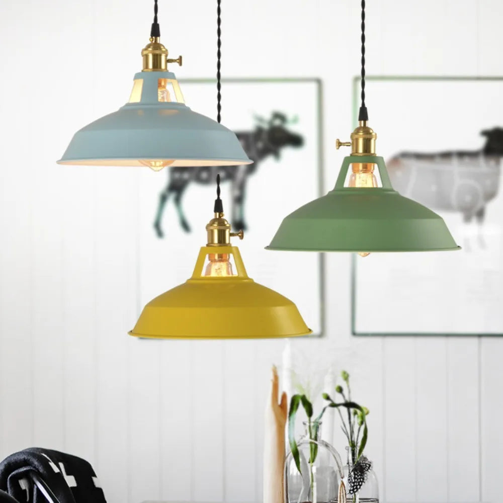 Suspension style rétro industrielle colorée Mon Luminaire™