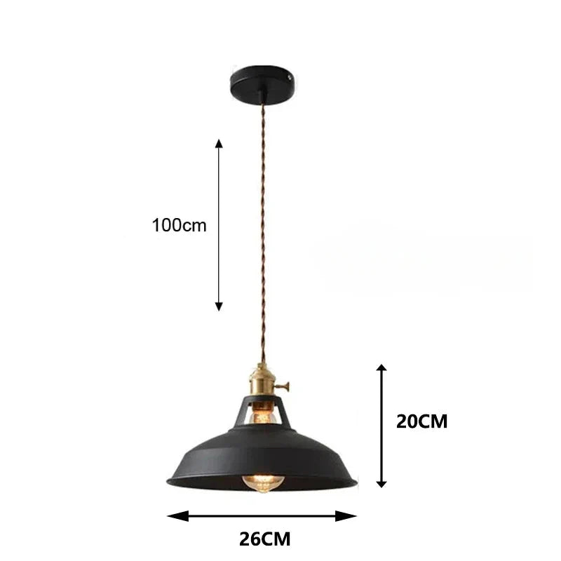 Suspension style rétro industrielle colorée Noir / Blanc chaud (3000K) Mon Luminaire™