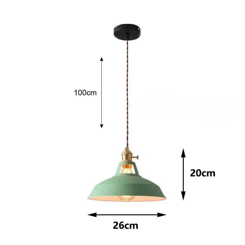 Suspension style rétro industrielle colorée Vert / Blanc chaud (3000K) Mon Luminaire™