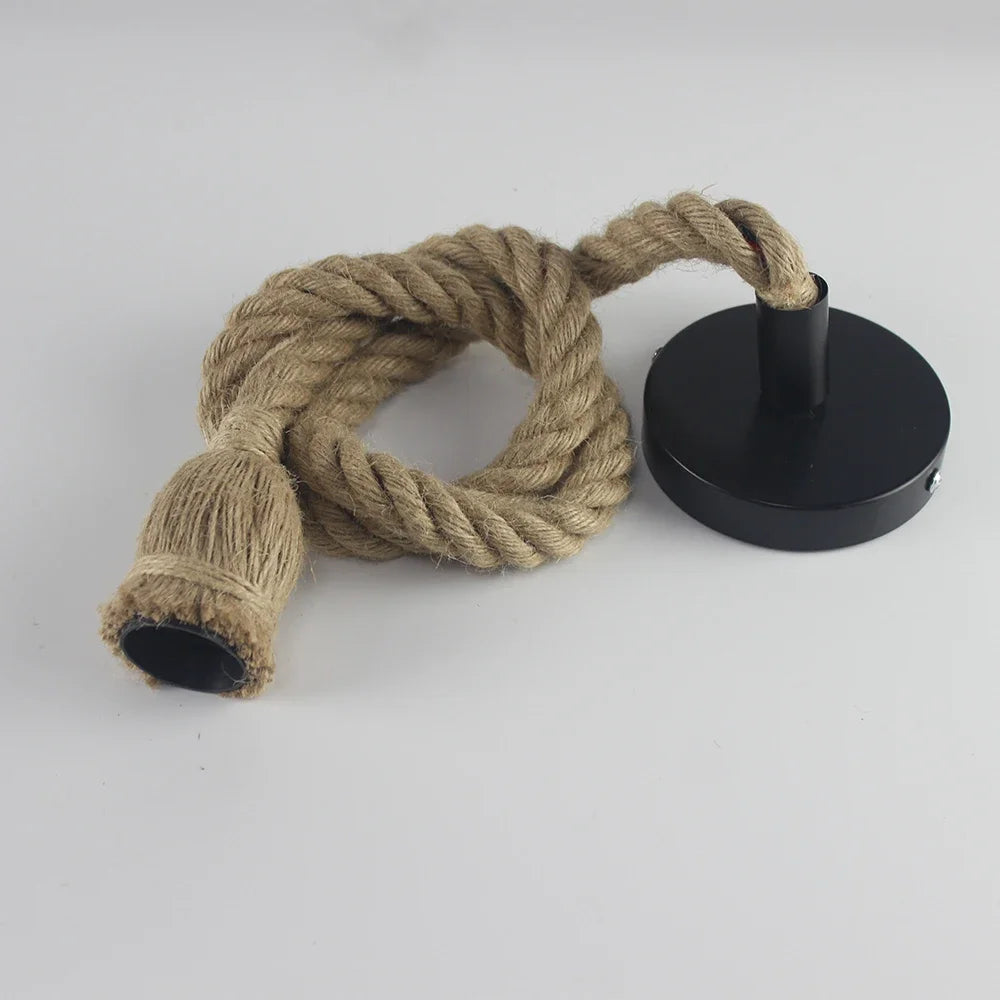 Suspension vintage en corde de chanvre 1 tête / 50cm Mon Luminaire™
