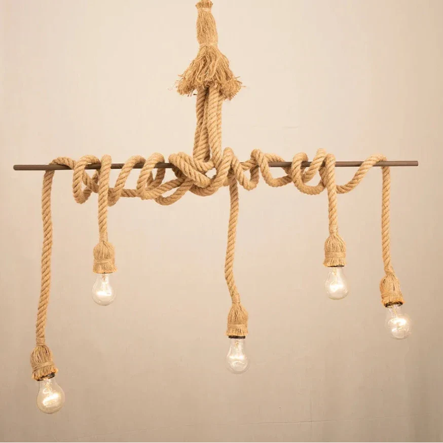 Suspension vintage en corde de chanvre Mon Luminaire™