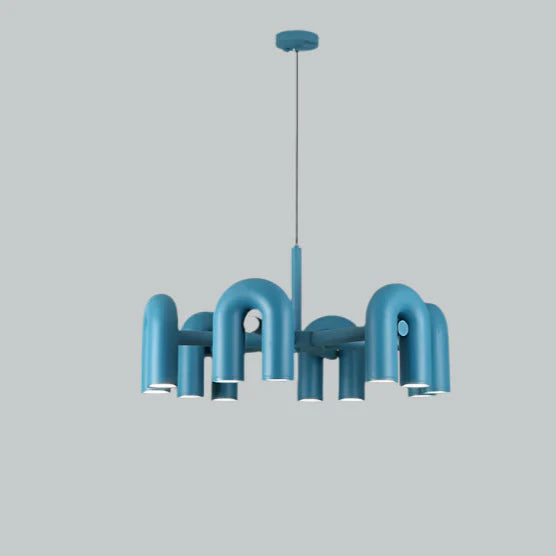 Suspension vintage et artistique style nordique Bleu (12 têtes) / Blanc neutre (4000K) Mon Luminaire™