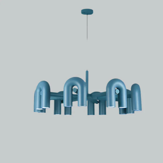 Suspension vintage et artistique style nordique Bleu (16 têtes) / Blanc neutre (4000K) Mon Luminaire™