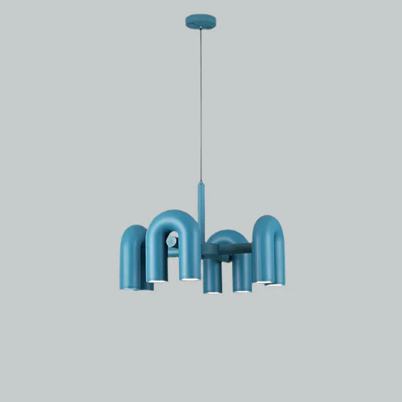 Suspension vintage et artistique style nordique Bleu (8 têtes) / Blanc neutre (4000K) Mon Luminaire™