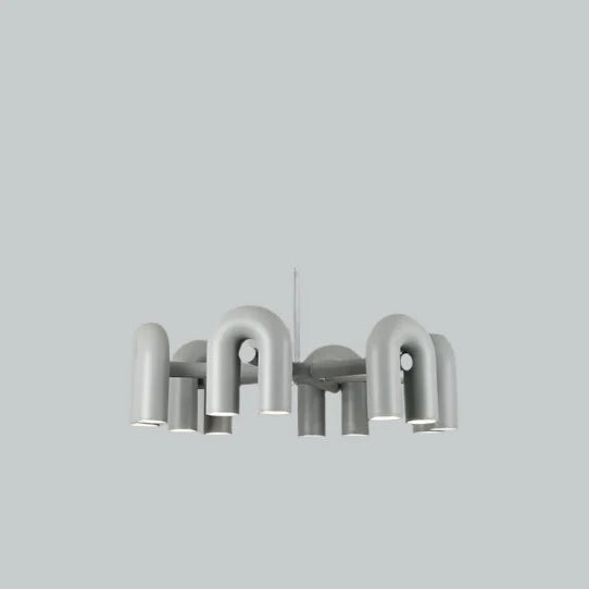 Suspension vintage et artistique style nordique Gris (12 têtes) / Blanc neutre (4000K) Mon Luminaire™