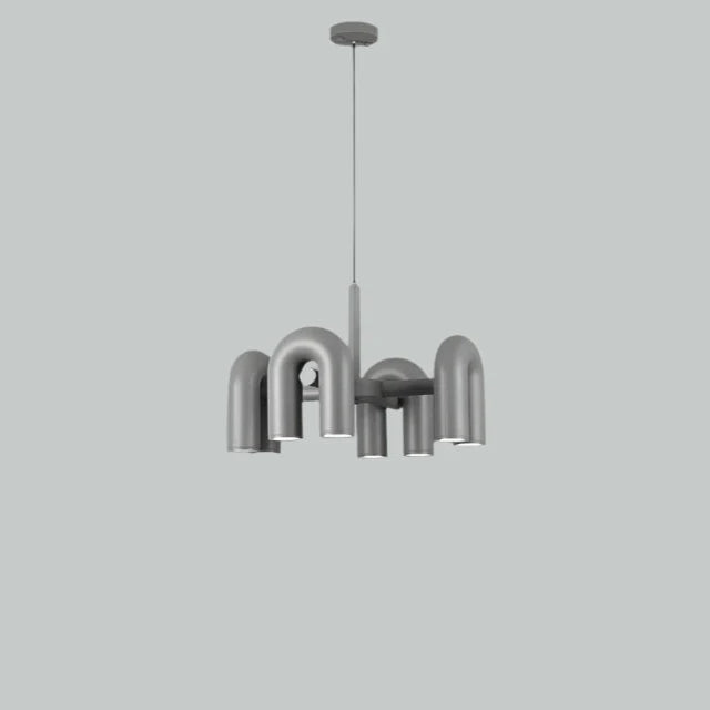 Suspension vintage et artistique style nordique Gris (8 têtes) / Blanc neutre (4000K) Mon Luminaire™