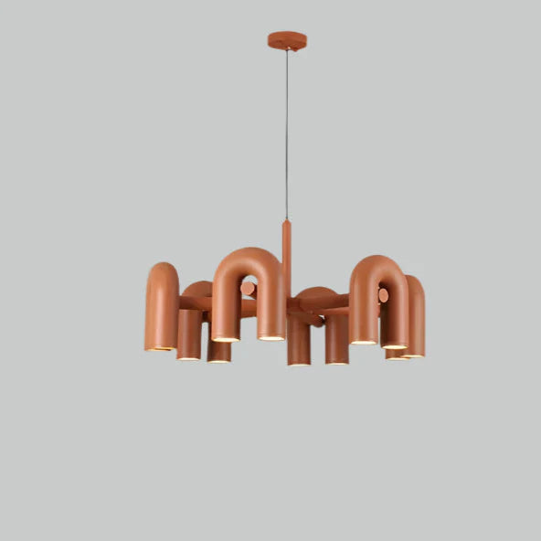 Suspension vintage et artistique style nordique Orange (12 têtes) / Blanc neutre (4000K) Mon Luminaire™