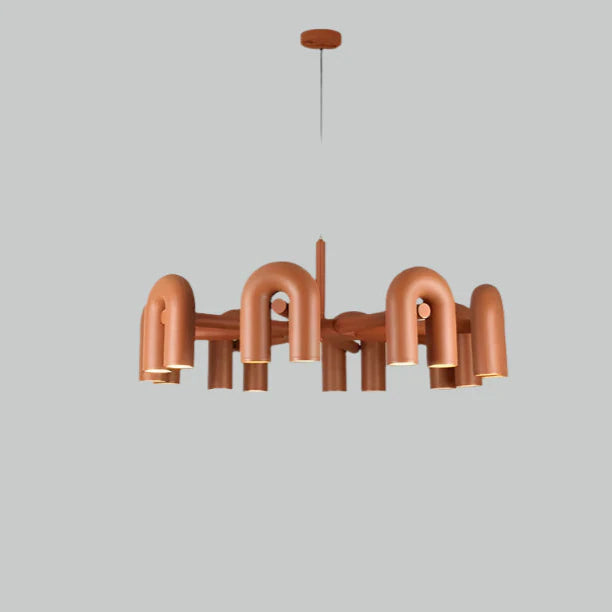 Suspension vintage et artistique style nordique Orange (16 têtes) / Blanc neutre (4000K) Mon Luminaire™